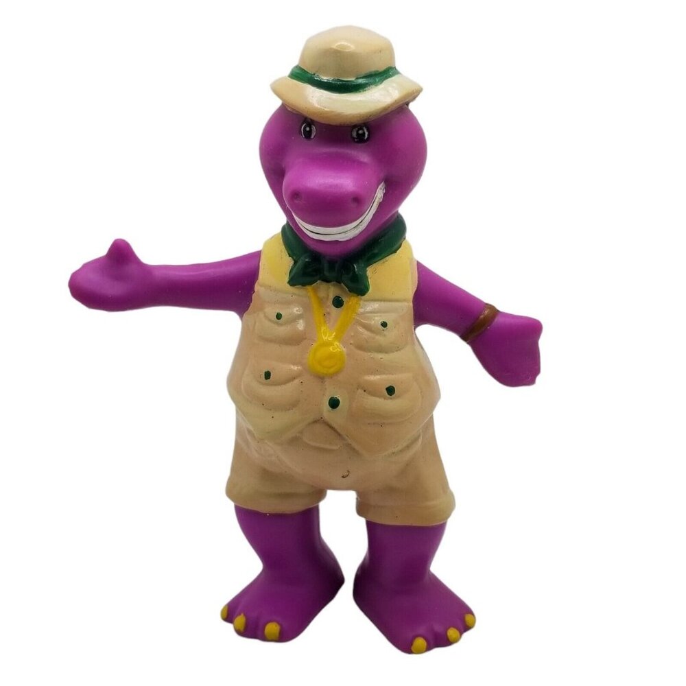 VTG BARNEY Figure Purple Dinosaur 1993 Lyons Group Safari Explorer 4" PVC Toy